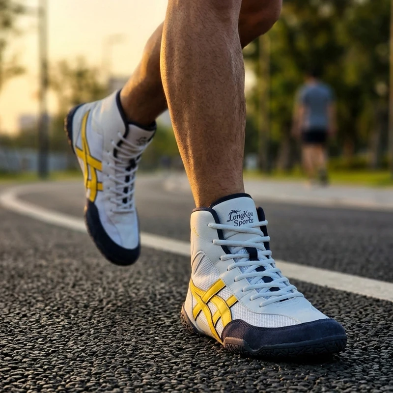 Hochwertige Professionelle Boxschuhe für Herren für Alle Jahreszeiten, Wrestling, Gymnastik, Indoor-Fitness und Umfassendes Training – Detail 11