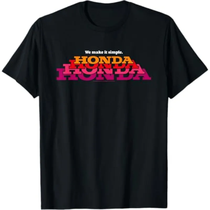 

Honda Men's and Women's T-shirt Racing Motorcycle Cultural Shirt Summer Riding Off-road Enthusiasts Retro Fashion Short Sleeves
