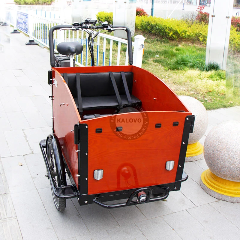 Good Quality Dutch Fmaily Cargo Bike E Version School Bikes With Seats And Safety Belt For Kids