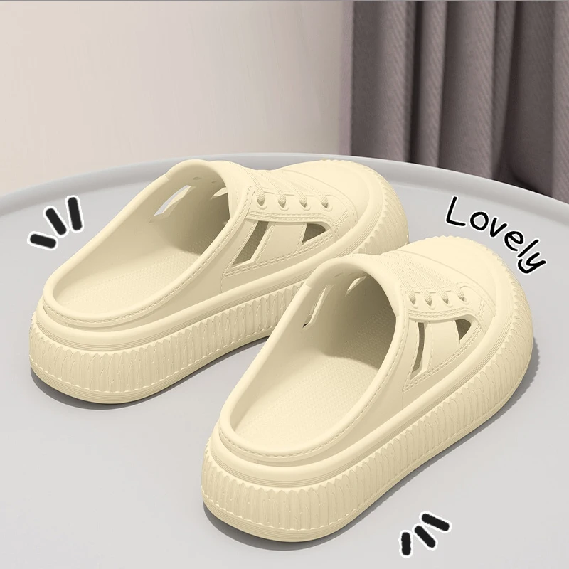 Smile Damen-Sandalen, bequeme weiche Höhlenschuhe, Sommer, neue EVA-Sandalen mit dicken Sohlen, atmungsaktive, rutschfeste Sandalen, erhöhte Schuhe – Detail 26