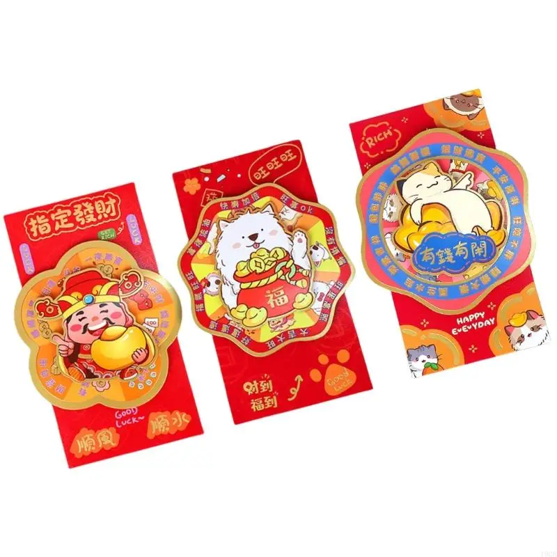 19QB Chinese Geluk Geld Envelop Papiergeld Zak Roodheid Envelop Geldzak