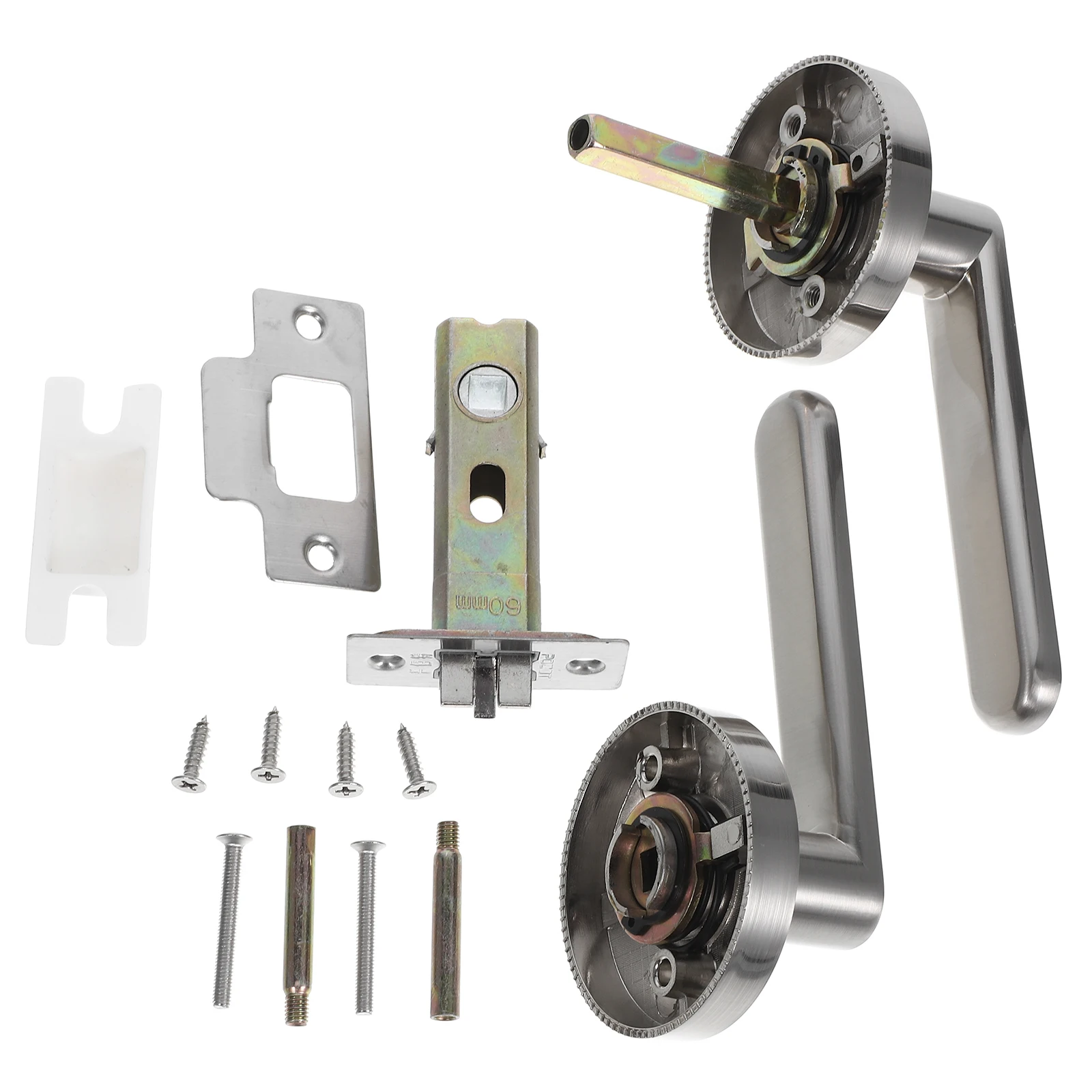 

Interior Passage Door Handle Lever Brushed Silver Durable Rust-Resistant for Closet Bedroom Hallway Rooms Locking Door Hardware