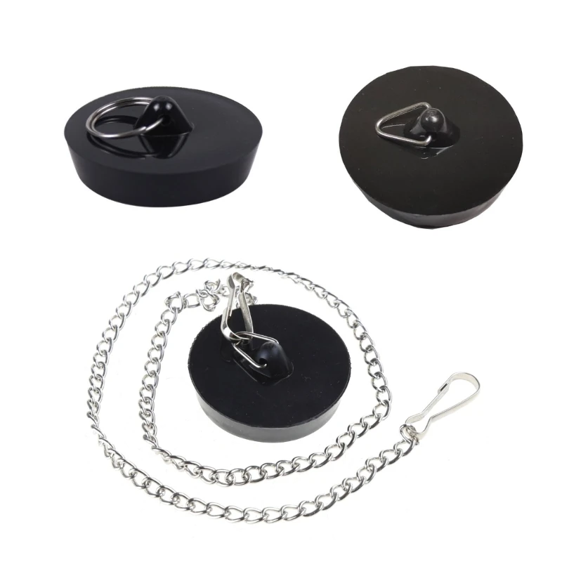Nút Chặn Bồn Tắm Nút Chặn Bồn Cắm Nắp Silicon Đa Năng Thoát Nước Với Dây Xích Cho Phòng Tắm Bồn Tắm Giặt Đồ