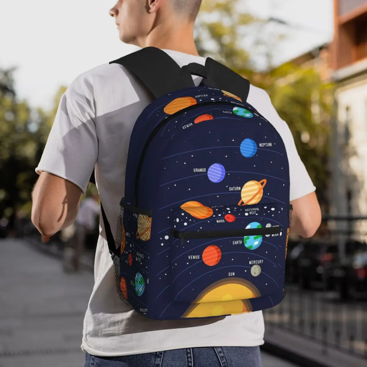 Planet Space In Solar System Backpack Daypack Large Capacity Boys Girls BookBag School Bag Shoulder Bags for Men Women