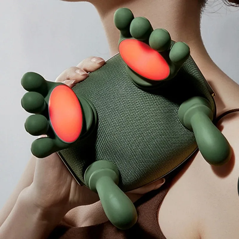 Masażer szyi i ramion, głęboki masaż tkanek Shiatsu, masażer pleców i szyi, masażer kręgosłupa szyjnego 4D, masaż ugniatający, bezprzewodowy masażer, łagodzenie zmęczenia