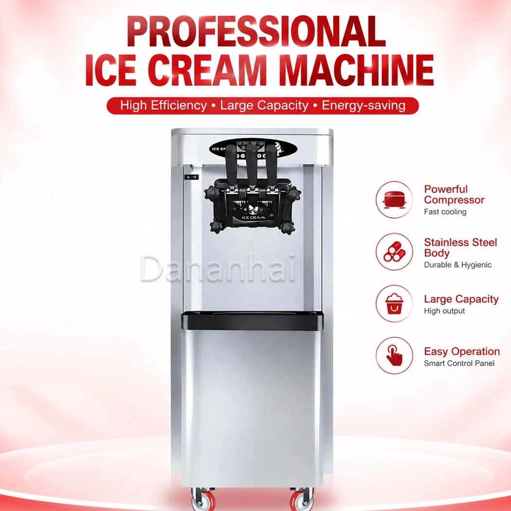 Commercial Ice Cream Making Machine, Frozen Custard Equipment for Catering Hotel Dessert Store