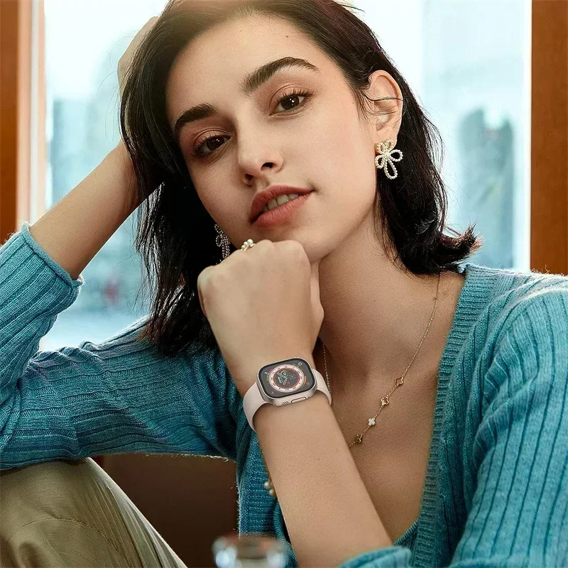 HD закаленное стекло + чехол для Apple Watch Ultra 3/2/1 49 мм, бампер для ПК + защитный чехол для экрана, сменный корпус серии Ultra 3, 49 мм