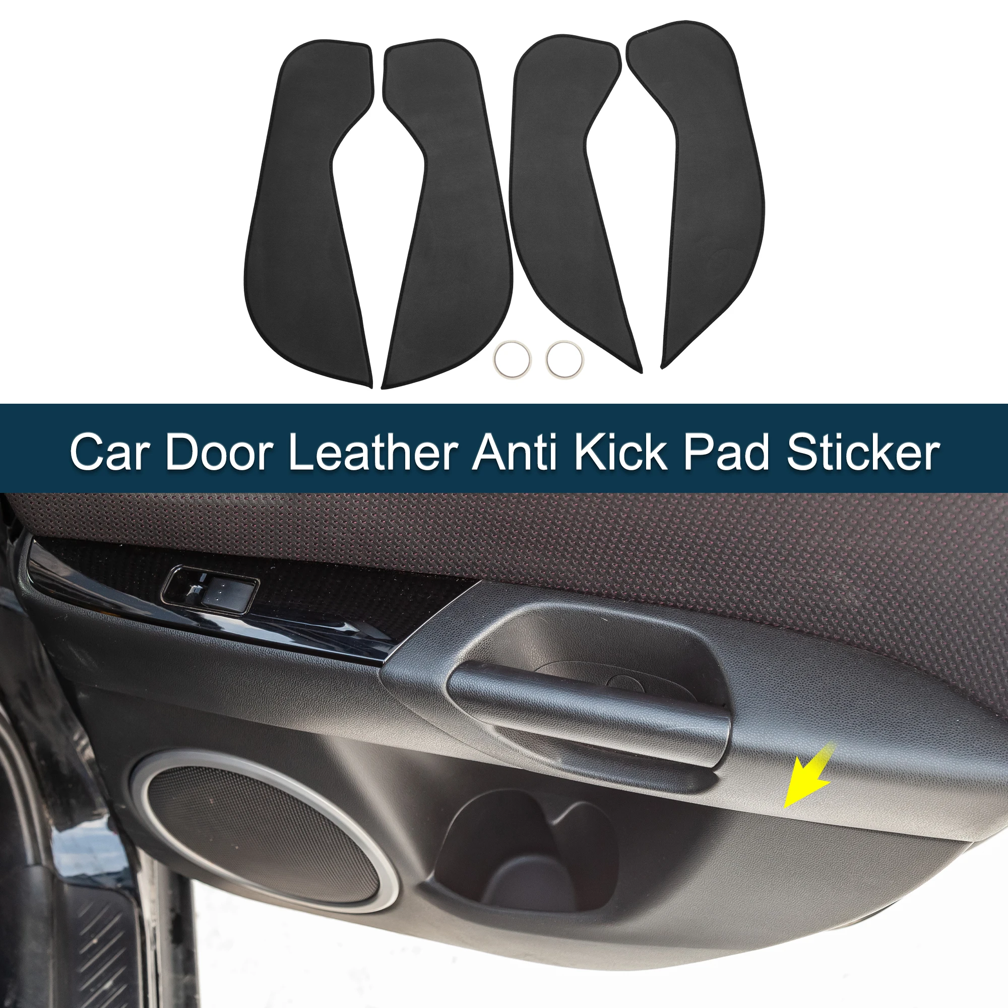 

UXCELL Car Door Leather Anti Kick Pad Sticker for BMW X1 2016 Black 1 Set