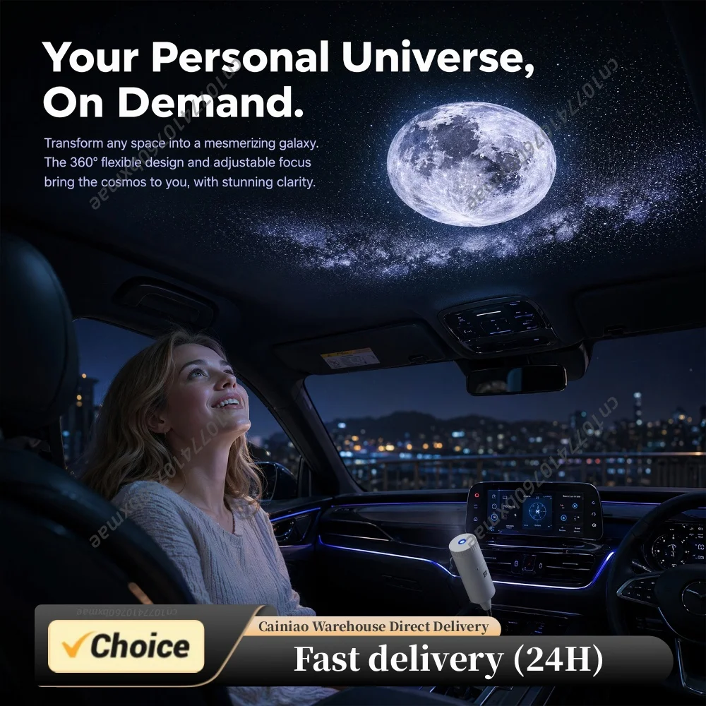 Portable Night Light Changeable Patterns & Flexible Galaxy Ambient Projector Lamp for Home Living Room Bedroom Decoration