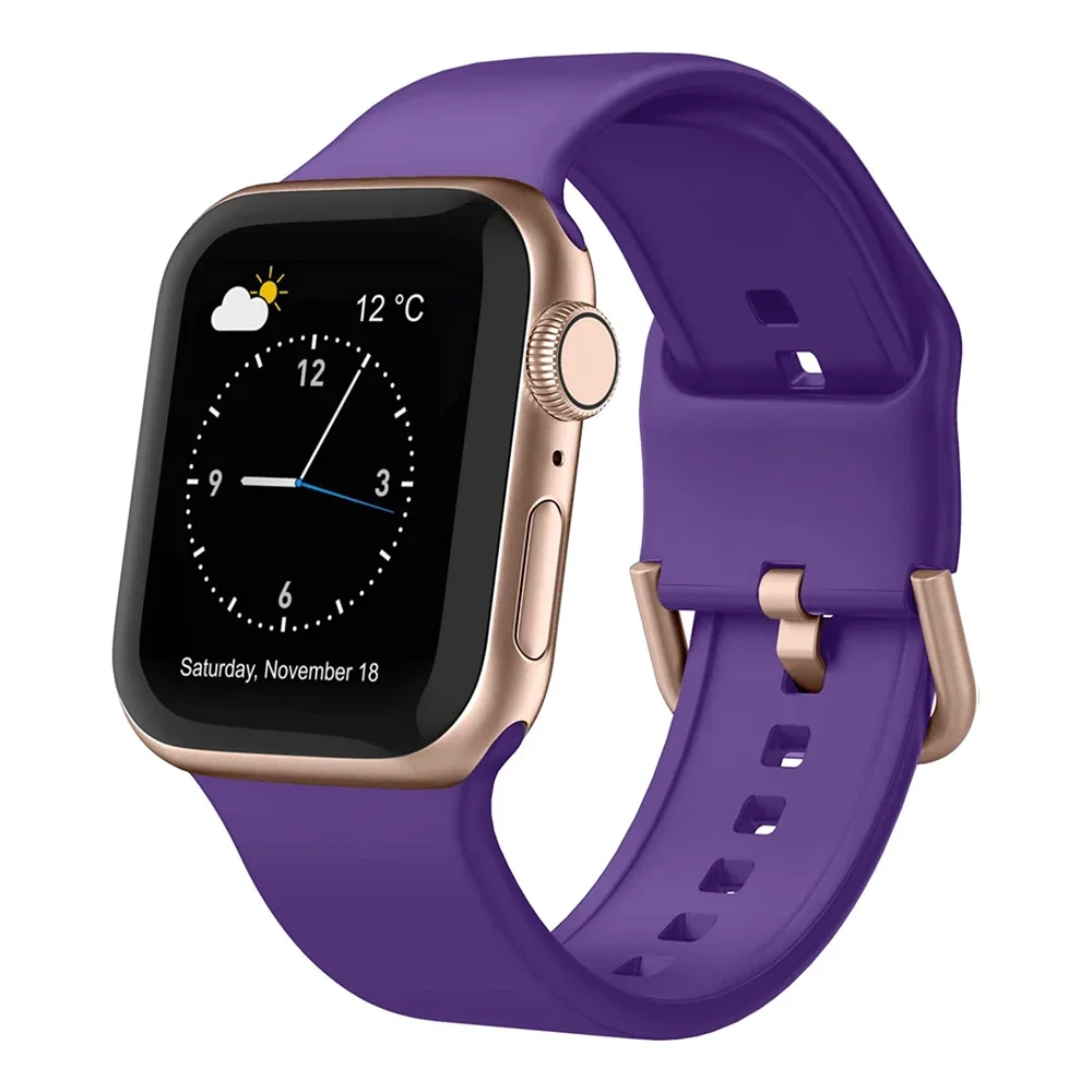 สายซิลิโคนสําหรับ Apple Watch Ultra 2/1 49 มม.10 9 8 7 42 มม.46 มม.45 มม.41 มม.สายรัดข้อมือสําหรับ IWatch 6 5 4 SE 44 มม.40 มม.เข็มขัด