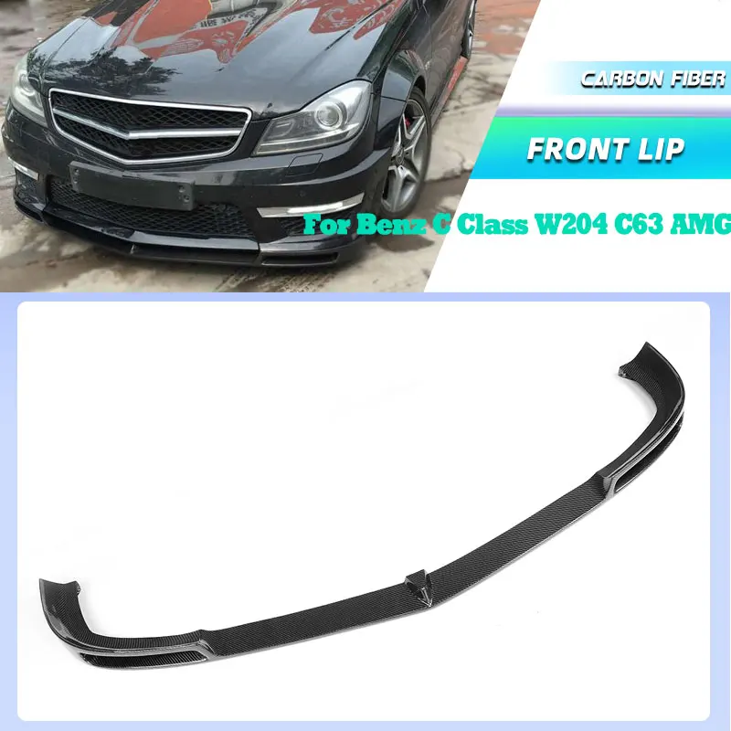 Becquet de lèvre de pare-chocs avant de voiture en Fiber de carbone, pour Mercedes Benz classe C W204 C63 AMG 2012 – 2014, Kit de carrosserie de tablier avant de course