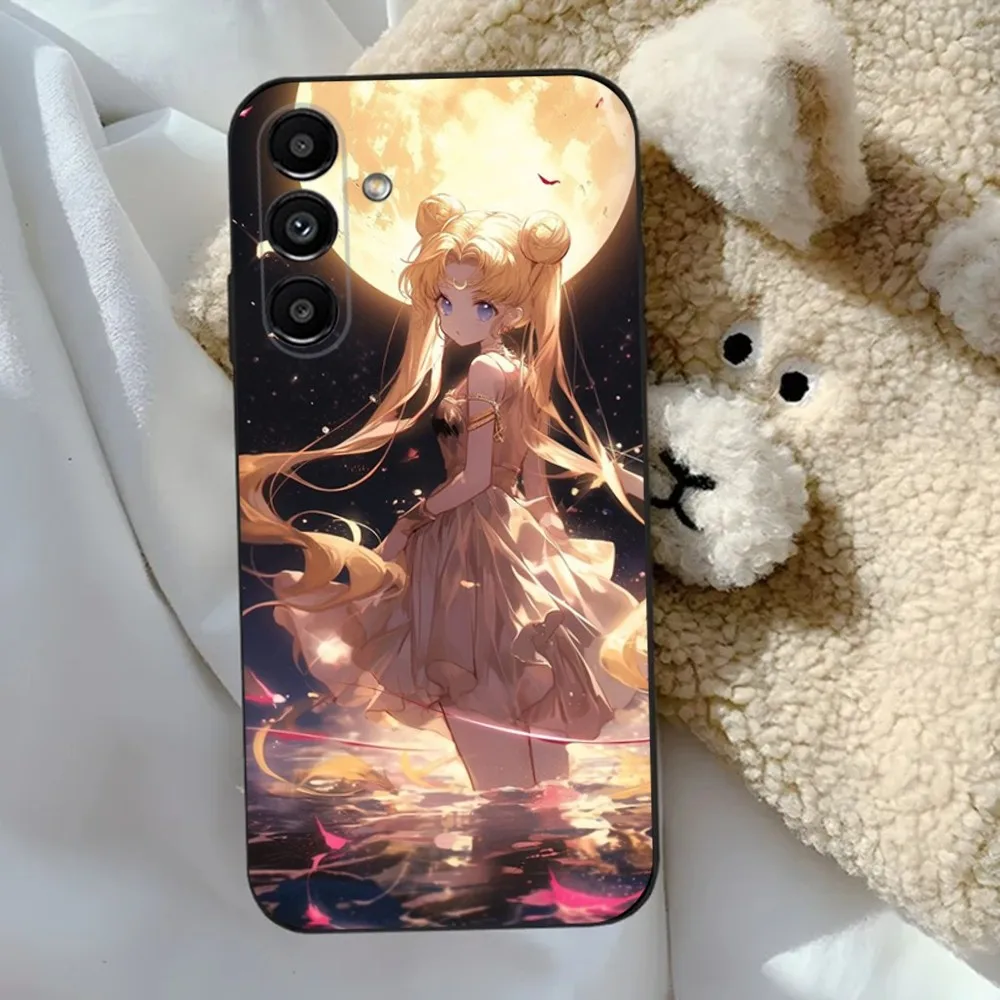 Anime girl S-sailors-Moon Capa de telefone para Samsung S24,23,22,30,21,10,9,Ultra,Plus,Lite,FE,5G Capa macia preta