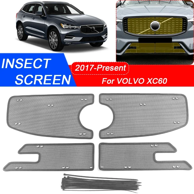 

4PCS For VOLVO XC60 2017-2025 Car Insect-proof Air Inlet Protect Cover Airin Insert Net Vent Racing Grill Filter Accessories