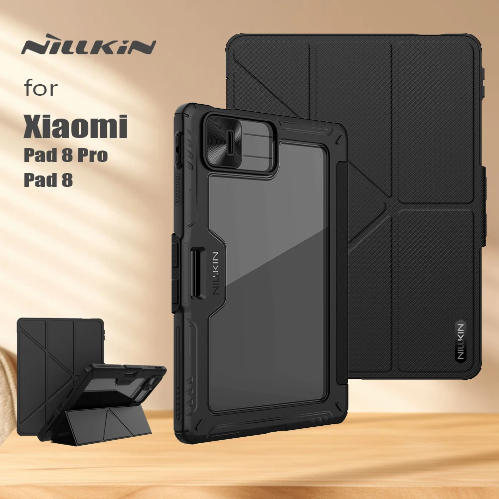 For Xiaomi Mi Pad 8 Pro Nillkin Case Armor Bumper Leather Pro Multi-Angle Folding Slide Camera Protector Cover for Xiaomi Pad 8