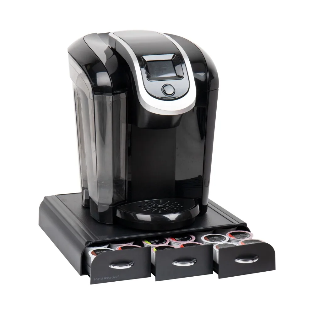 

36 Capacity Triple Drawer Single Serve Coffee Pod Holder, 12.87 x 13.3 x 13.5 inches, Black