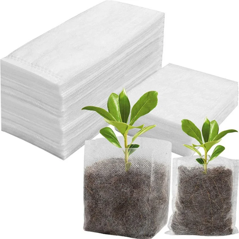 100-500Pcs Non-woven Fabric Seeds Bags Biodegradable Nursery Bag Plant Grow Bags Flower Pots For Home Garden Accessories Tools