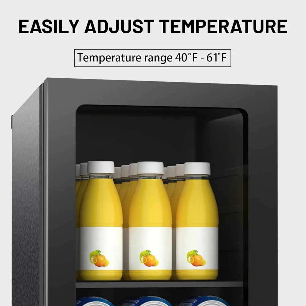 مبرد ثلاجة مشروبات 0.9 قدم مكعب، ثلاجة صغيرة 20 علبة مع باب زجاجي، ومفتاح يمكن التحكم في درجة الحرارة للصودا والبيرة o #4