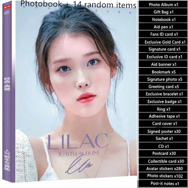 

Korean Female Solo Singer IU Lee Ji En Photobook Peripheral Signed Poster Postcard Photo Album Package Free Shipping 아이유/이지은