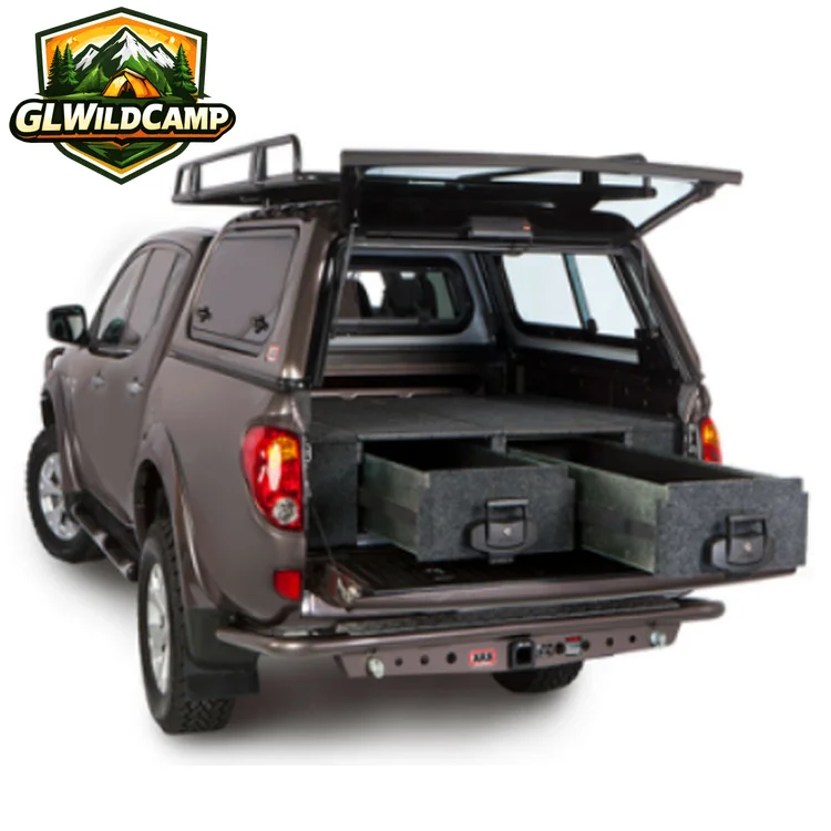 4x4 Privacy Cargo Safety Security Storage Lockers Rear Storage Box Drawer SystemFor Ram ranger hilux np300 tacoma