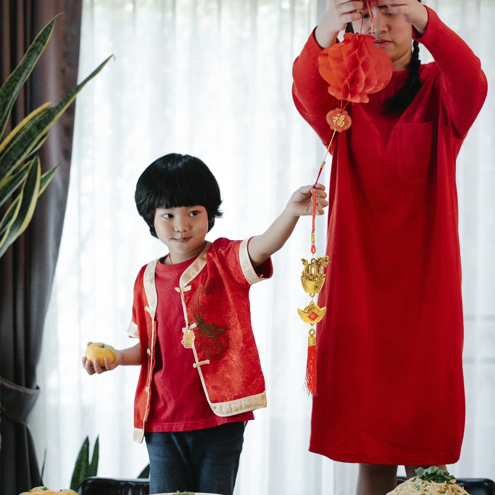 

10Pcs Chinese Dragon Hanging Ornament New Year Pendant Bright Festive Decor for Home Wall Door Car Interior Bonsai Plant