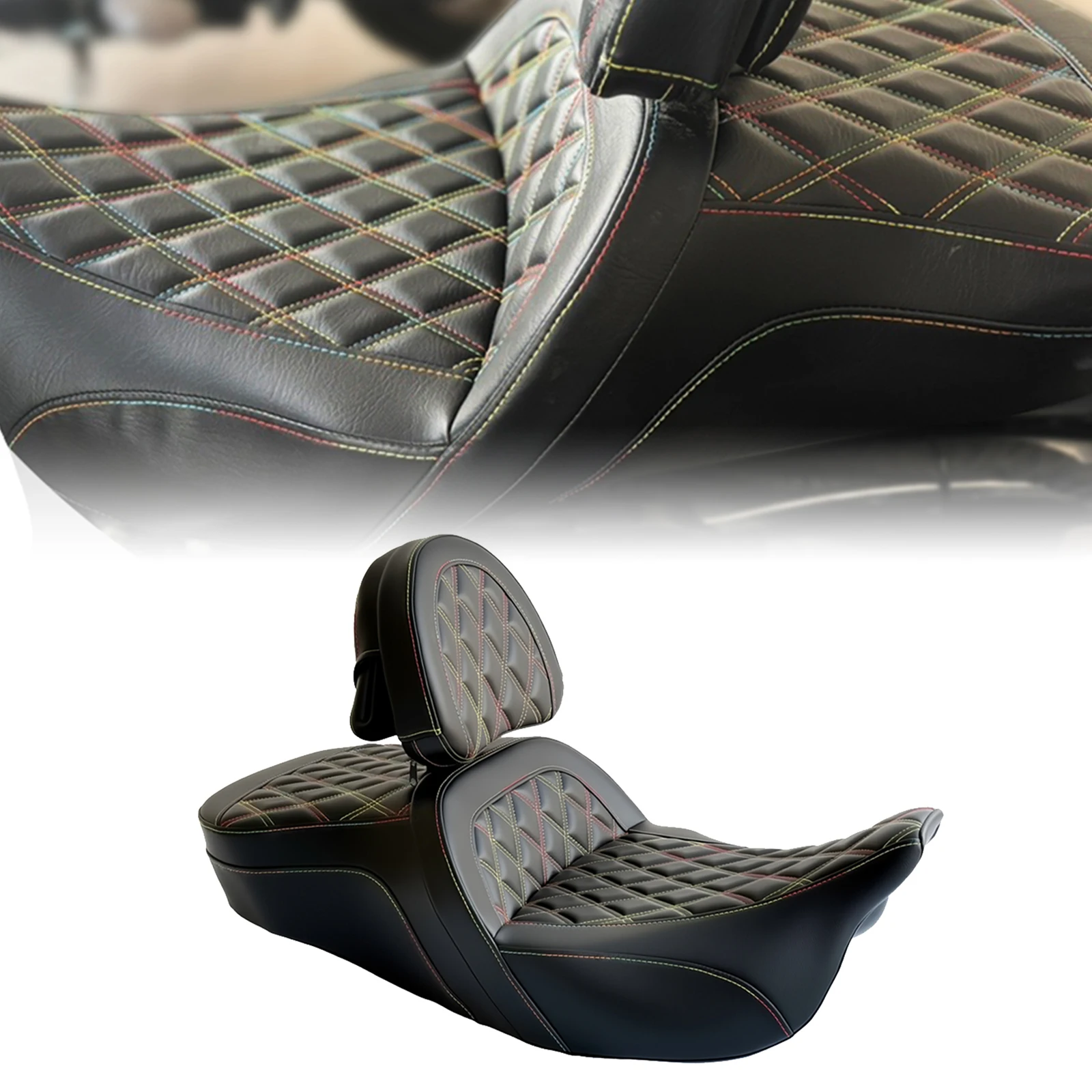 

Подушка-накладка на сиденье мотоцикла с подголовником для Harley Touring Street Glide Road Glide Road King 2008-2023