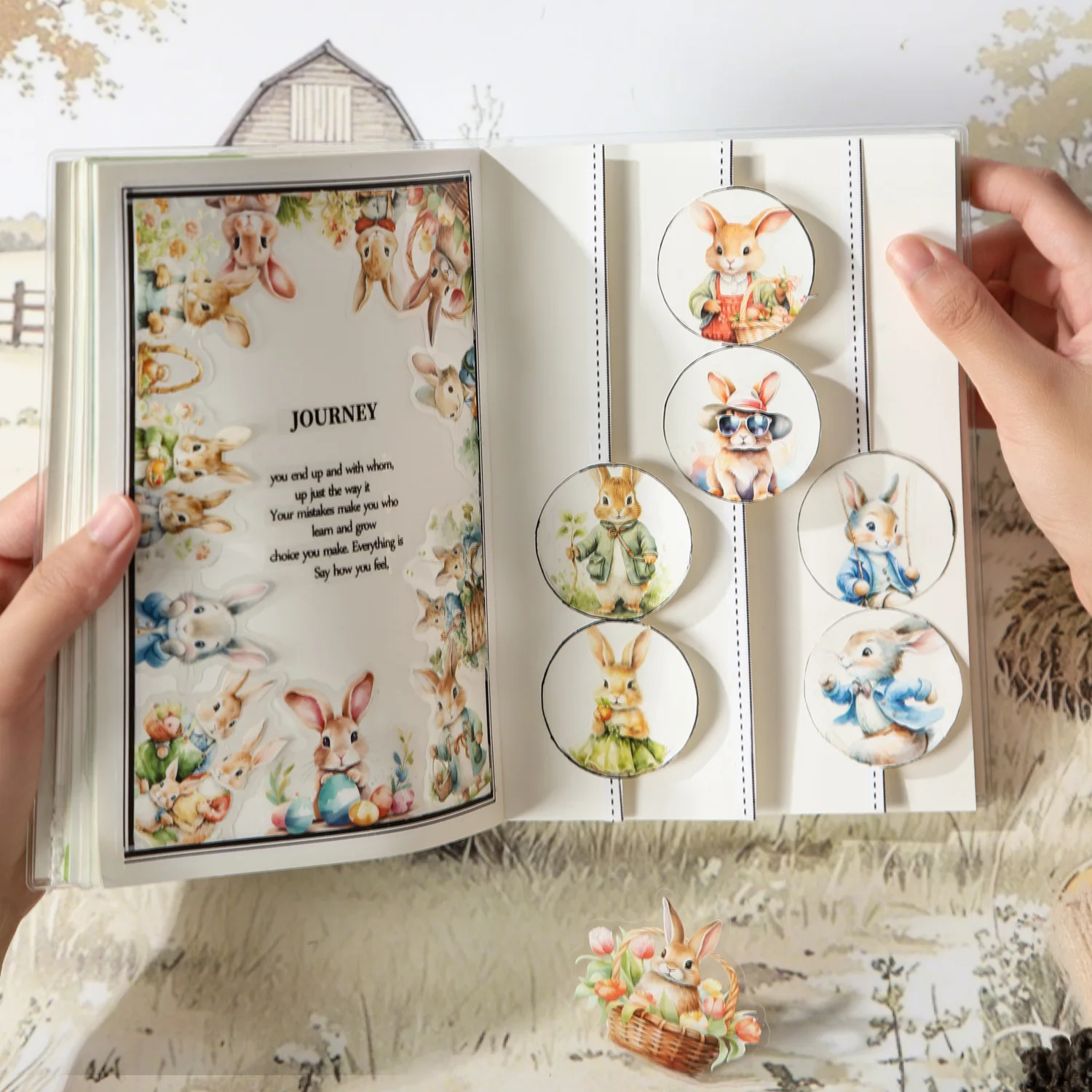 15pcs/1lot kawaii Stationery Sticker Rabbit Life junk journal Decorative Scrapbooking DIY Craft Sticker