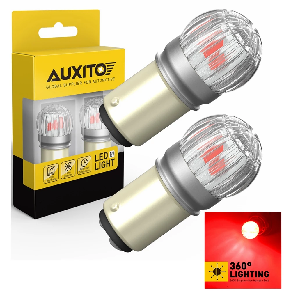 AUXITO 2X BAY15D 1157 P21/5W LED Brake Stop Light Bulbs Super Bright P21 5W 7507 LED Car Reversing Bulb Red White Tail Light DRL