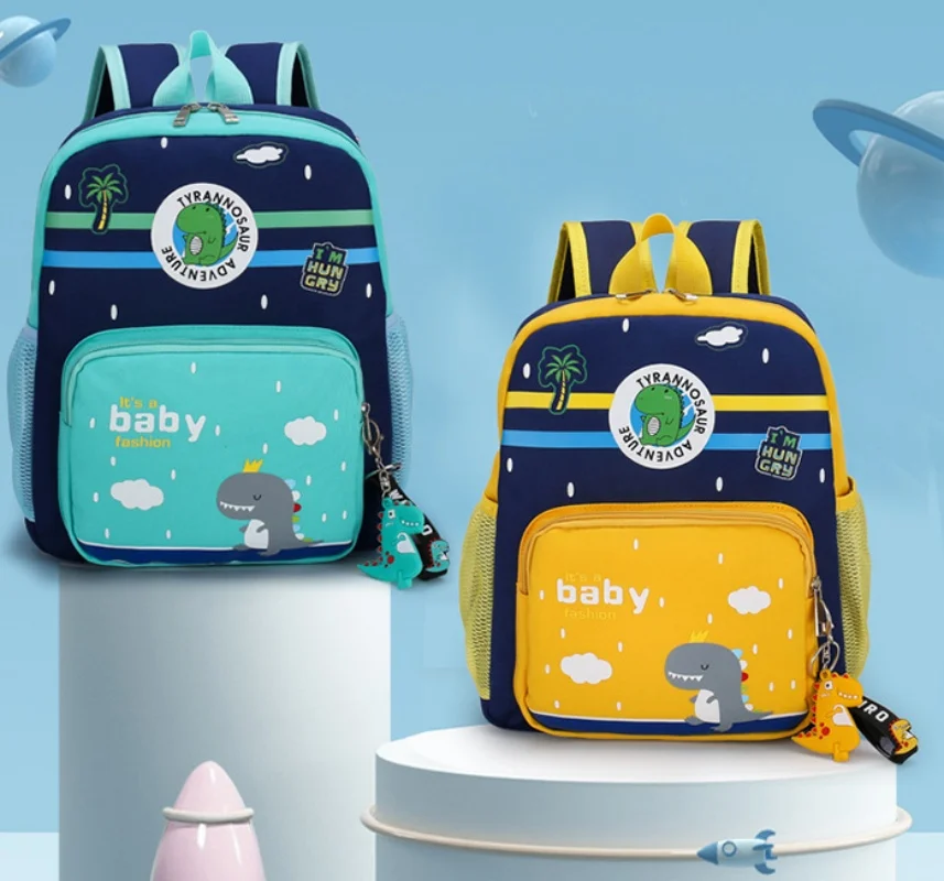 Mochila de dinossauro personalizada para crianças, saco de livro com nome personalizado, mochilas de lanche infantil, meninos, bordados, seu nome