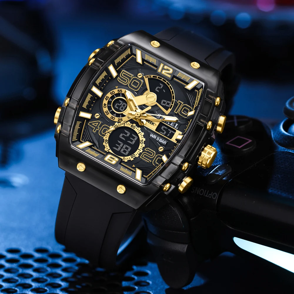 SMAEL 8109 Digital Watch Men Outdoor Sport 5ATM Waterproof LCD Electronic Male Quartz Watches for Men's Chronograph Wristwatch - Image 3