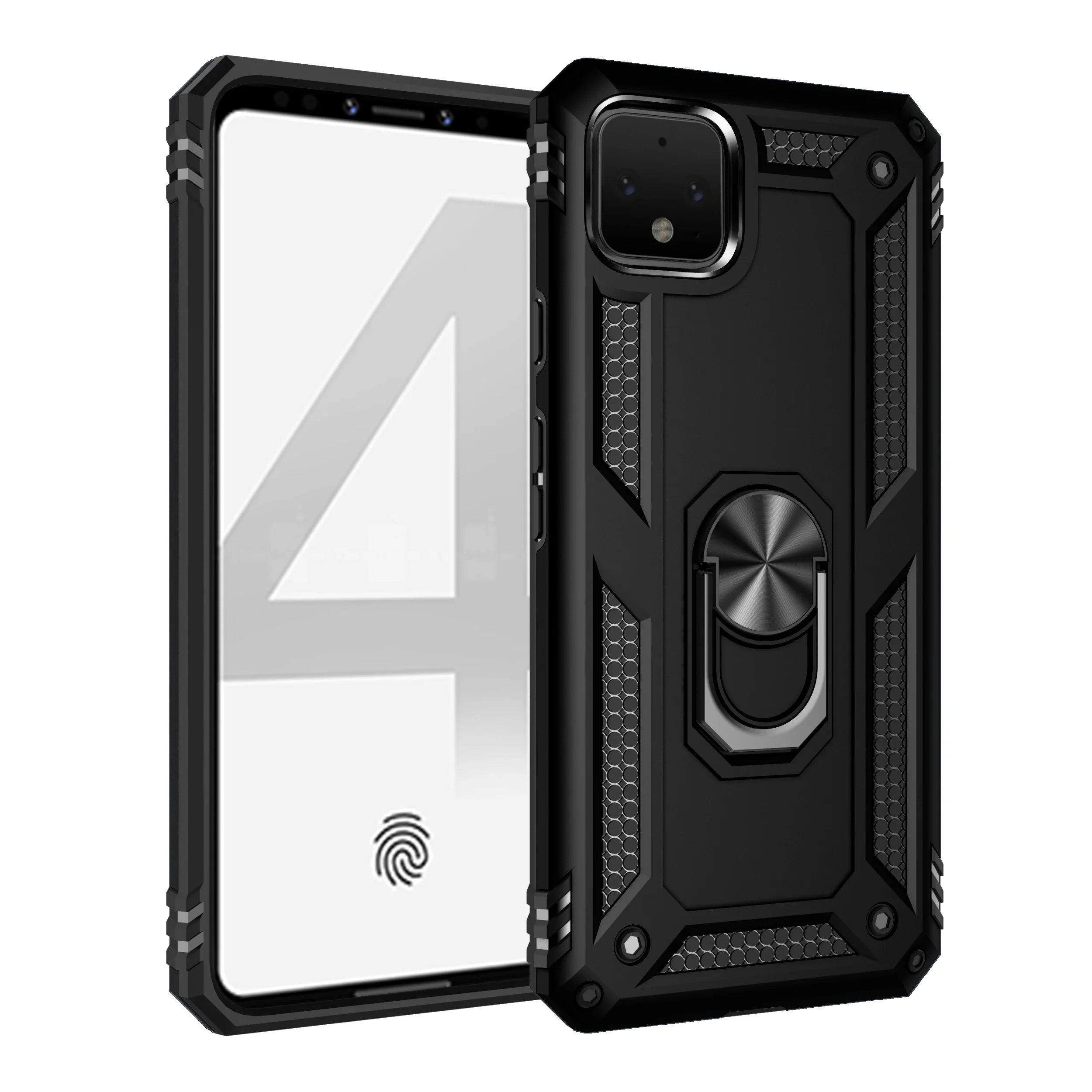 

Hybrid TPU PC Shockproof Cell Phone Case for Google Pixel 5A 6 Pro 5 4A 5G 3A 4 XL with Barcket Ring Function Back Cover Capa