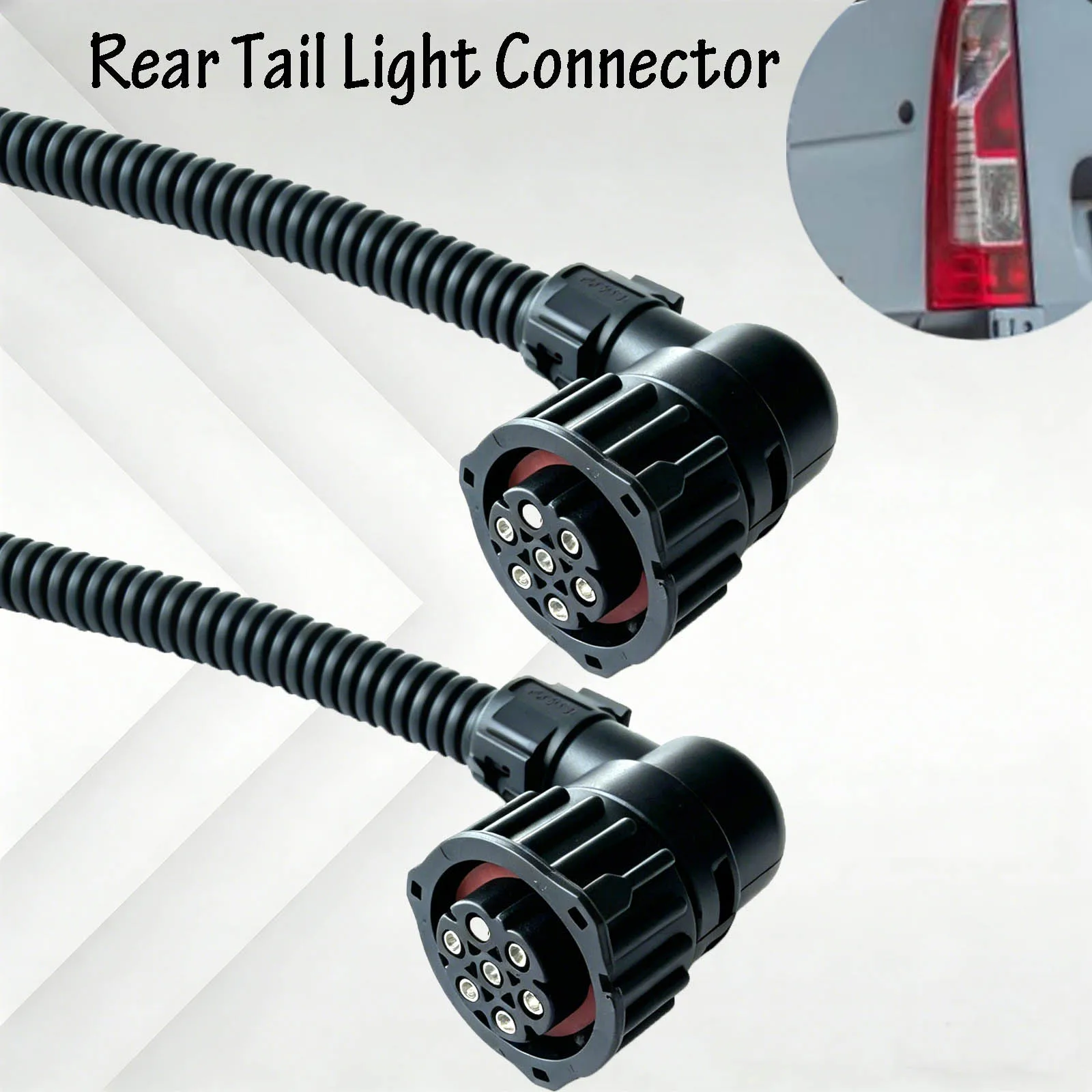 2pcs 7pin Rear Light Waterproof Connector Plug With Wiring Car Accessories Replacement 965570 For Renault Master 2006-2018
