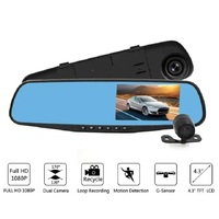 AK47 4.3 Inch HD screen 1080P Car Rearview Camera Wide Angle Lens Mirror Dash Cam