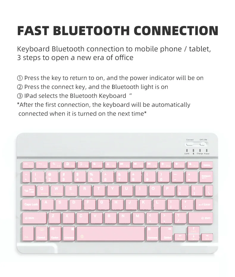Bezprzewodowa klawiatura kompatybilna z Bluetooth do tabletów z systemem Android iOS Ultracienka 78 klawiszy, ładowalna, przenośna, kompaktowa konstrukcja do iPada