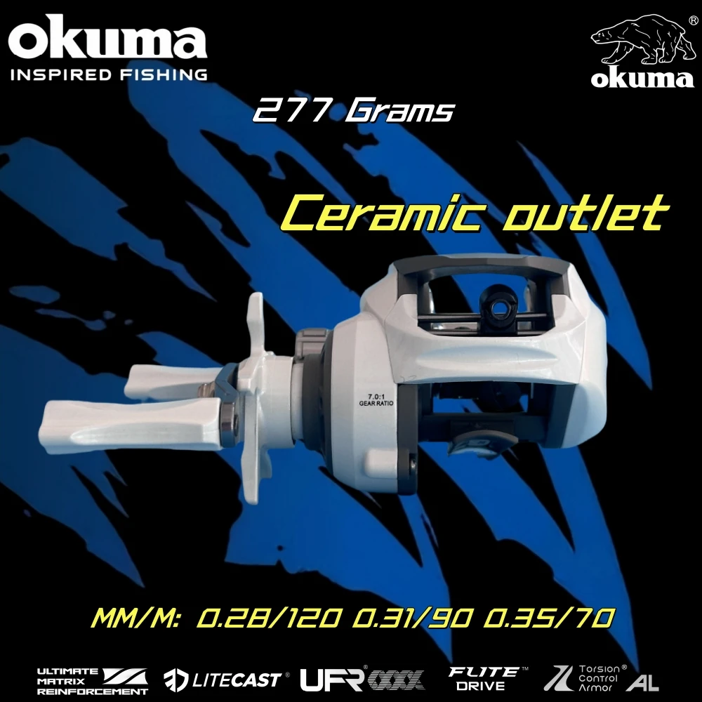 Imagem -05 - Okuma Baitccasting Far Throw Carretéis de Pesca Drip Reels 8kg Max Drag Ultra Light Gear Ratio 7.0:1 Gift Line