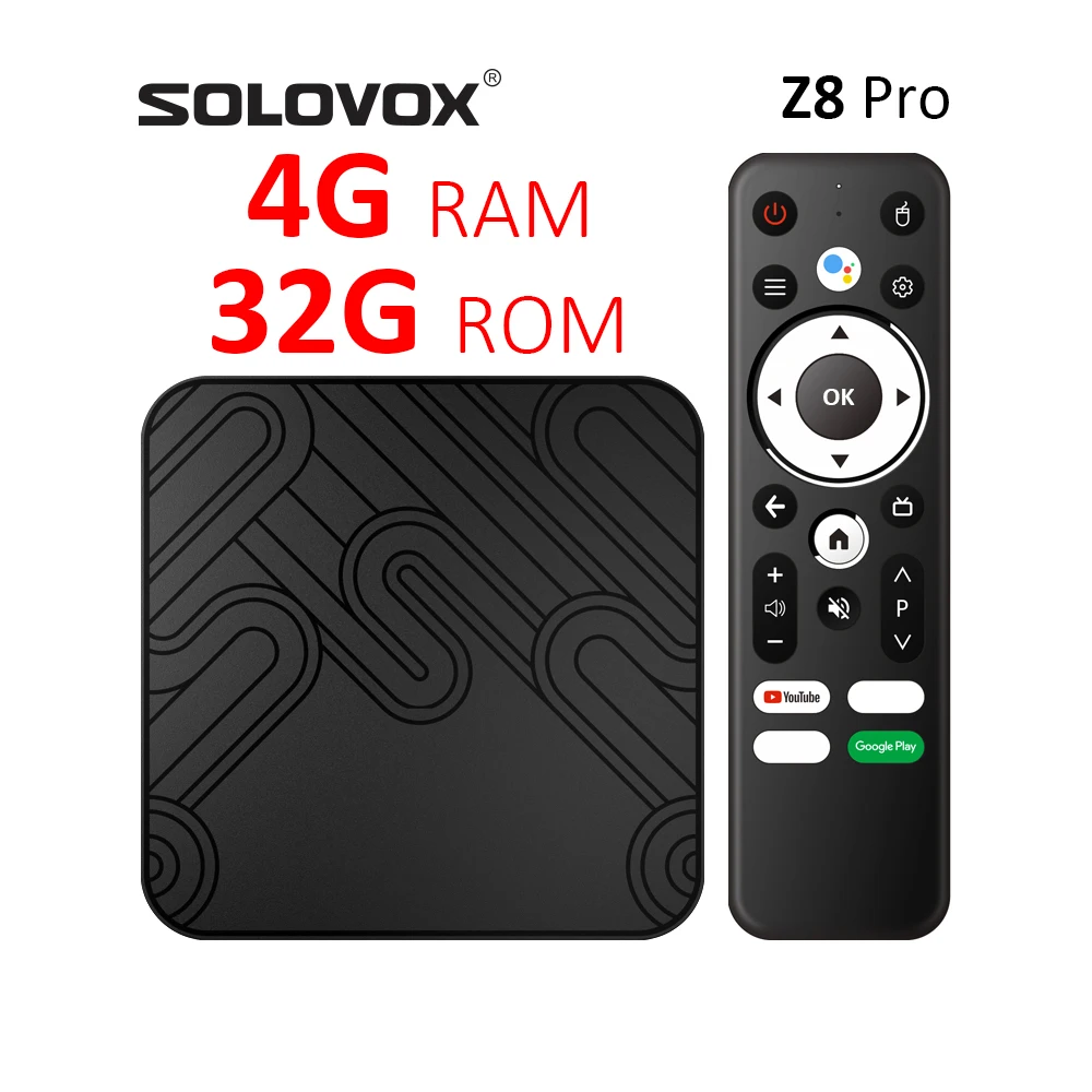 SOLOVOX Z8 Pro Android 12 Smart TV Box H618 Quad 2G 16G 4G 32G