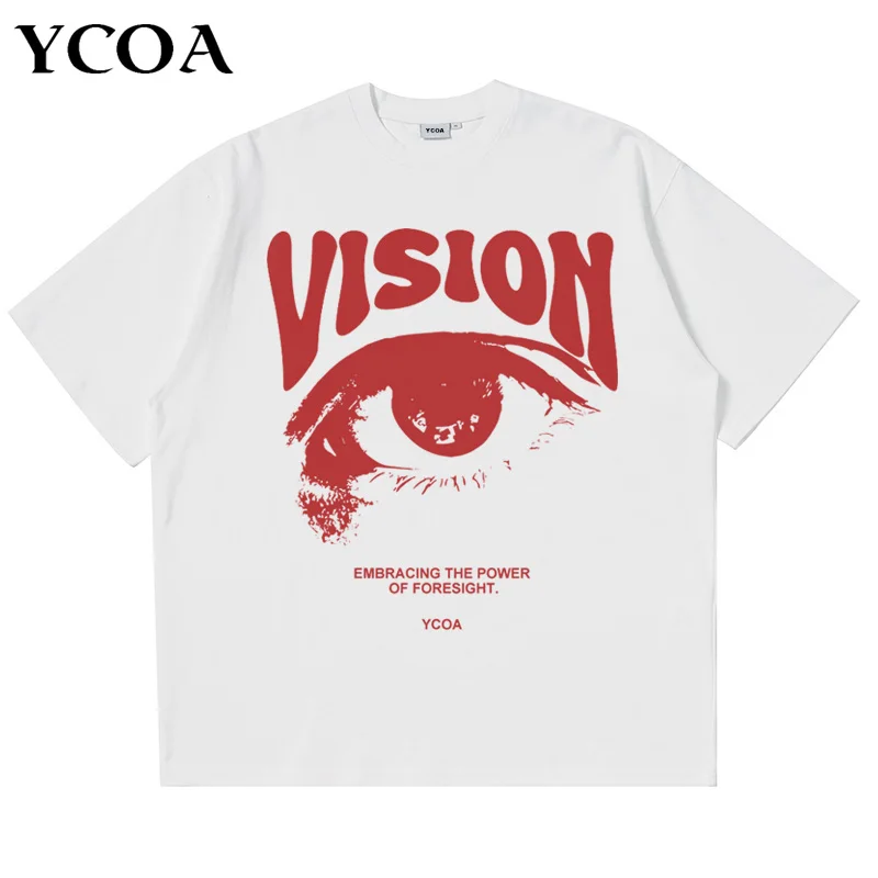 T-Shirt homme surdimensionné 100% coton oeil graphique coréen été Y2k hauts t-shirts Streetwear Harajuku manches courtes vêtements esthétiques