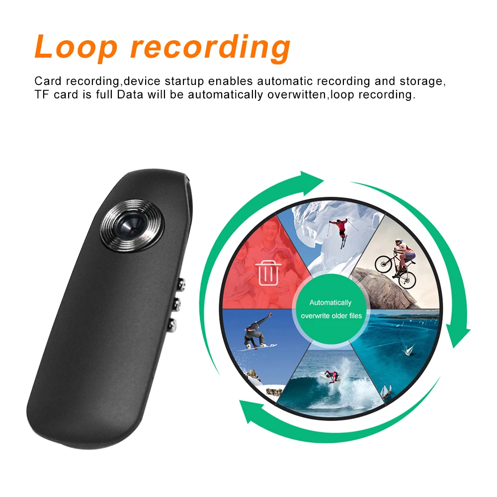 Mini Camera 1080P Motion Detection Back Clip Camera Pocket Video Recorder for Outdoor Sport Interview Class Meeting HD Micro Cam