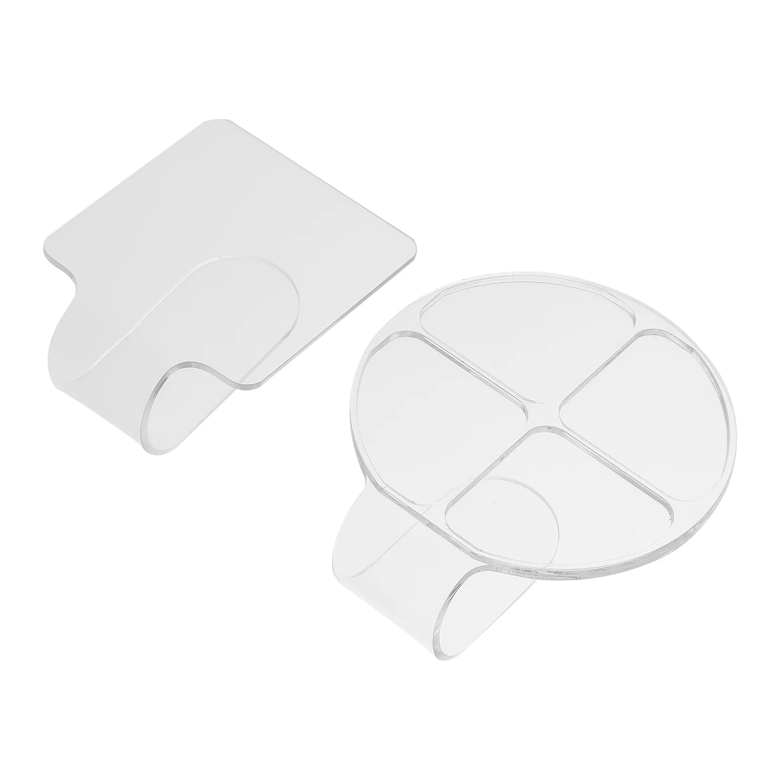 

2Pcs Handheld Acrylic Clear Makeup Mixing Tray Nail Art Salon Tool Color Plate Acrylic