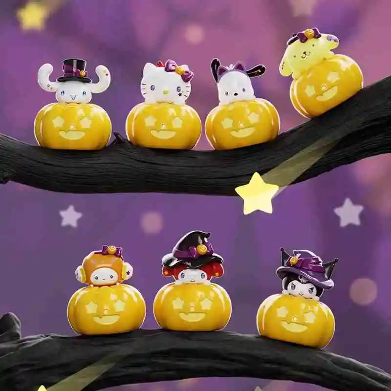 2024 Miniso Sanrio Cinnamoroll Kuromi Melody Cogimyun Trick Or Treat Series Blind Box Cute Figure Car Decoration Kids Xmas Gift