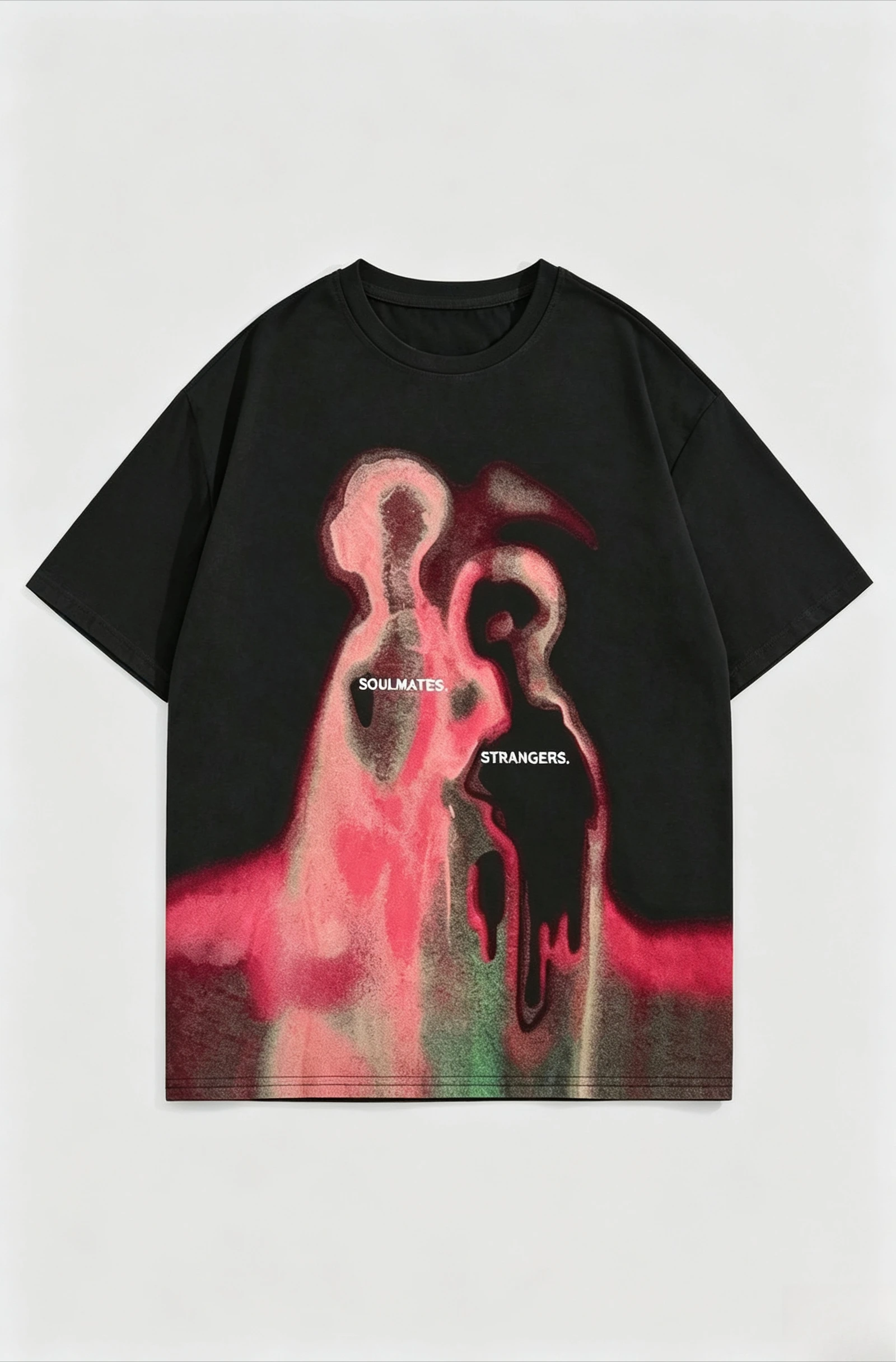 2026 new Vintage Sand Washed Phantom Portrait Short Sleeve Atmosphere High Street Loose Couple T-shirt