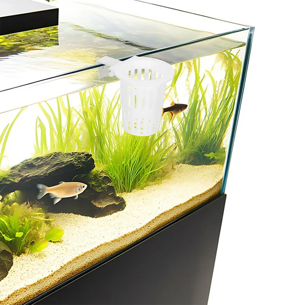 4Pcs Hydroponic Hanging Basket Wall Mounted Sweet Potato Planter Plastic Aquarium Plant Holder Fish Tank Decoration