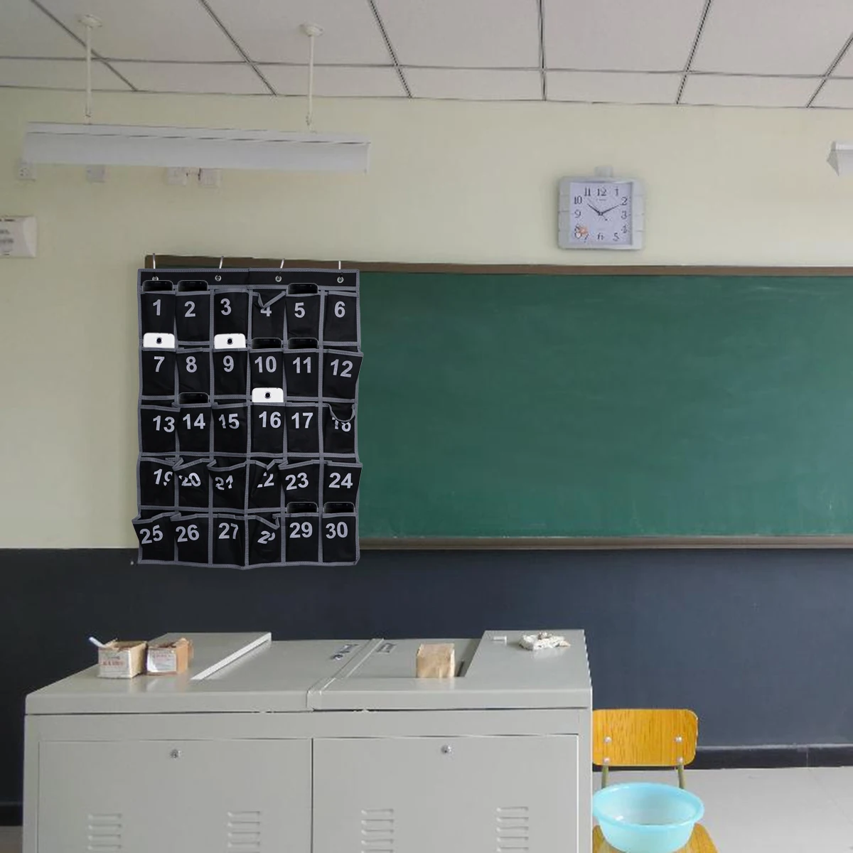 30 جيوب حقيبة الهاتف المحمول الحقيبة لأكياس الفصول الدراسية شنقا المنظم مع #2