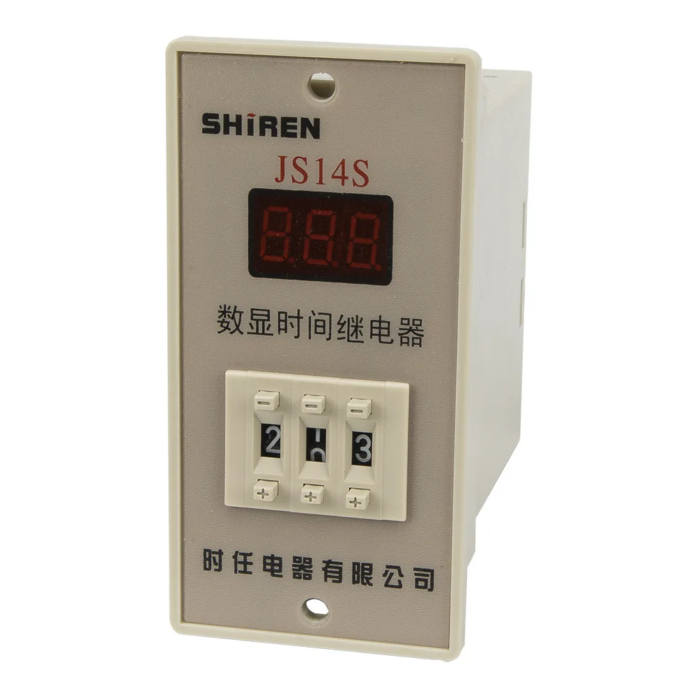 JS14S-3 AC/DC 100-240V on-delay DPDT time relay JS14S 220V 110V delay timer 9.99s 99.9s 999s 999min 9min59s 9h59min 0.01s-999h