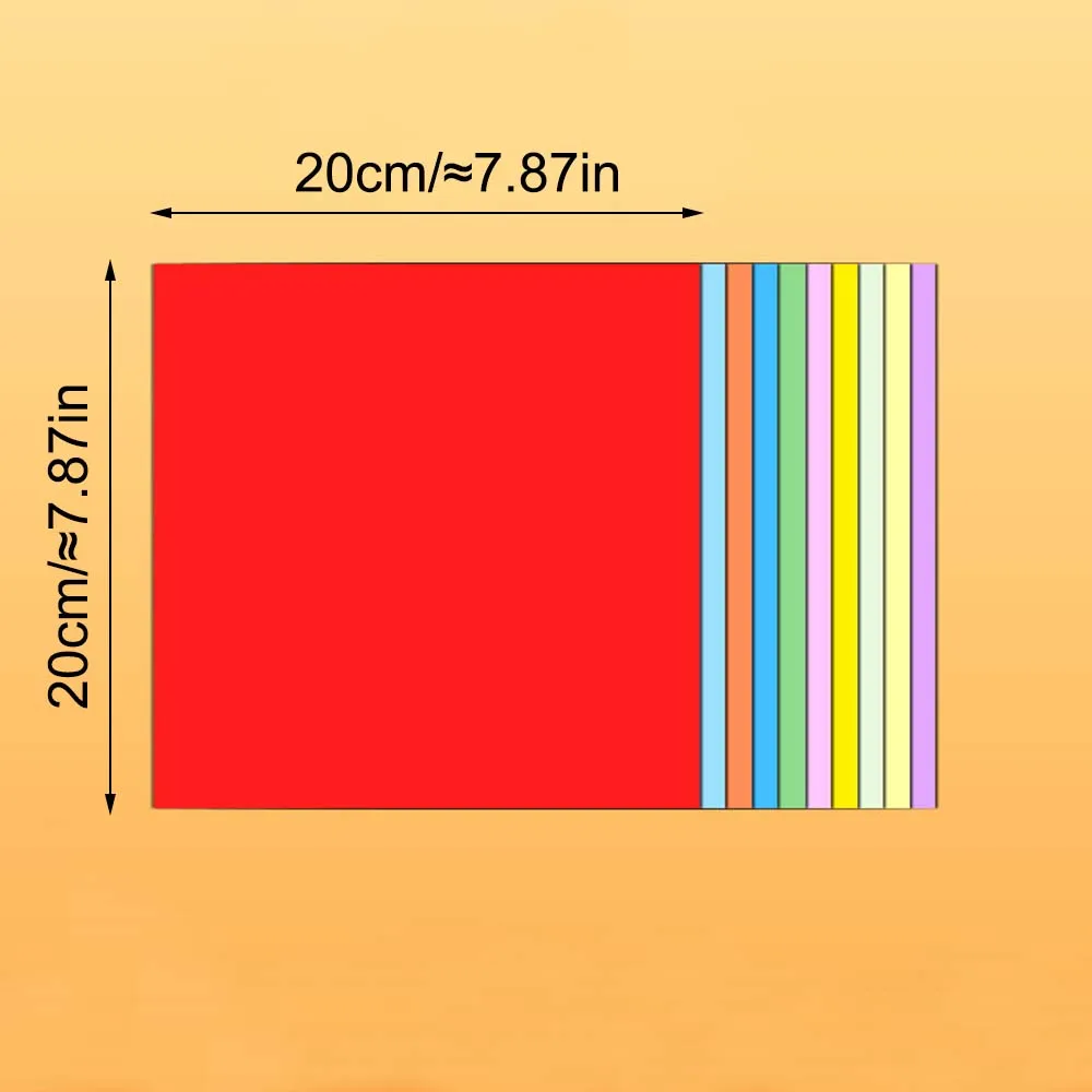 100 Sheets of Double-Sided Colorful 20x20cm Square Origami, Origami Kit, Colored Paper Kit Suitable for Beginners DIY Handicraft