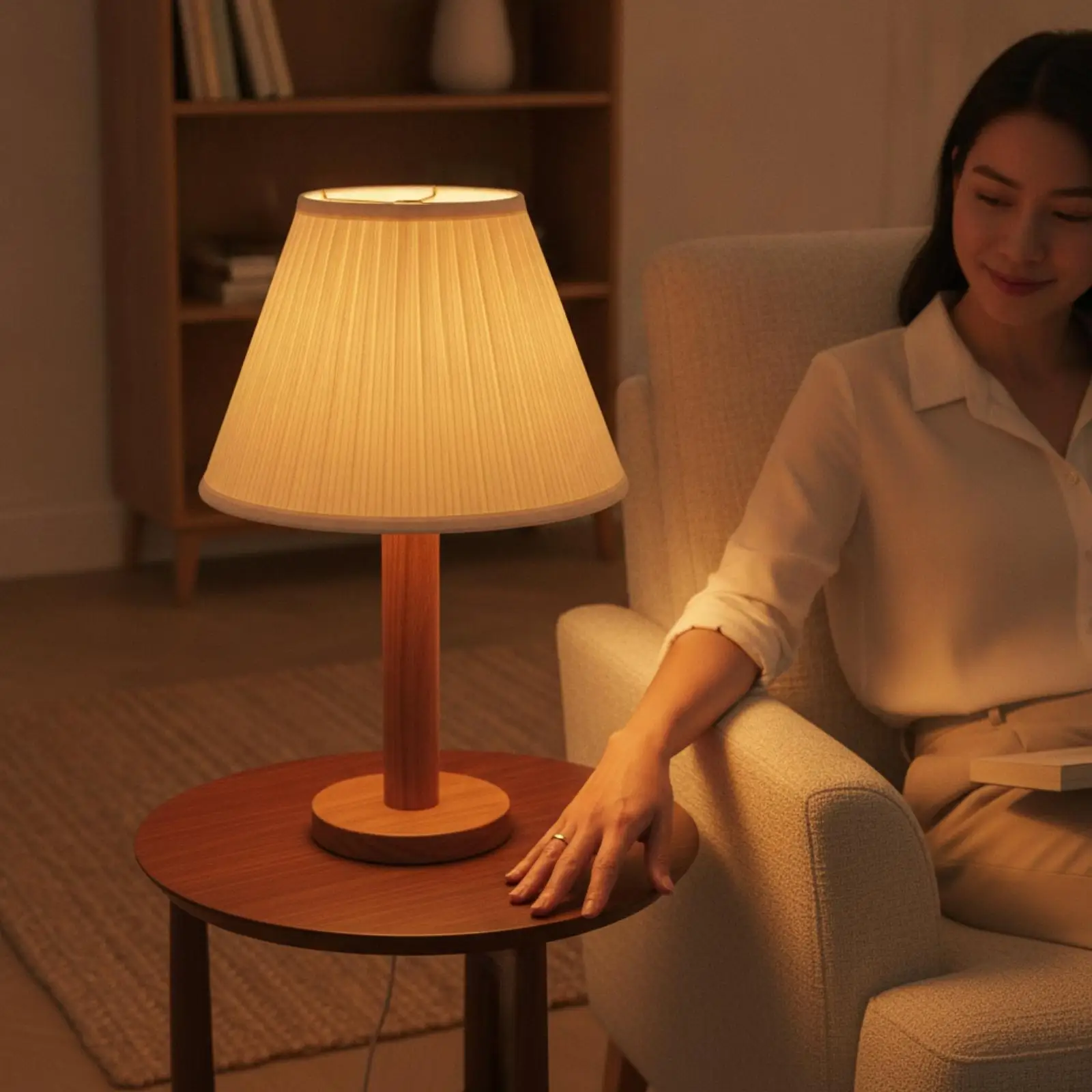 Classic Fabric Lampshade Foldable Tapered Pleated Shade for Bedside Lamp Cozy Atmosphere