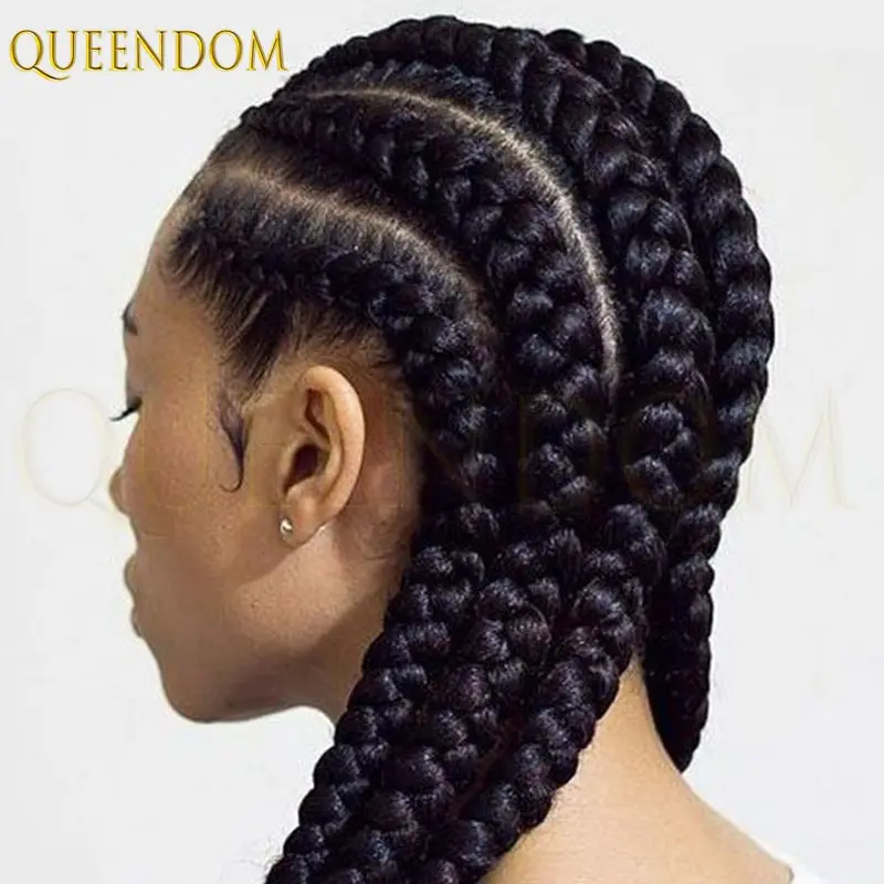 Wear and Go Glueless Wig 20inch Synthetic Full Lace Braided Wigs Knotless Box Braids Wig Handmade Goddess Braiding Wig for Women