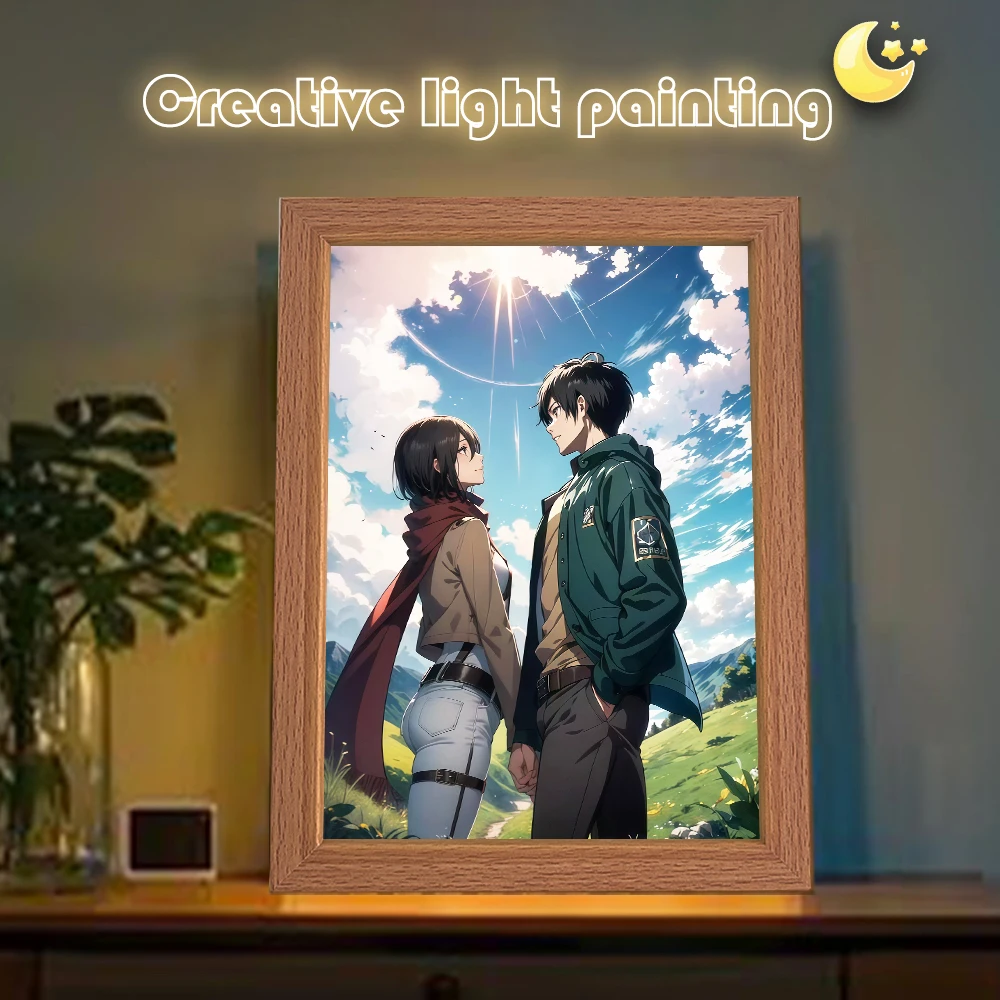 

Attack on Titan anime LED light USB plug three-color lighting personalized desk lamp toy Christmas gift