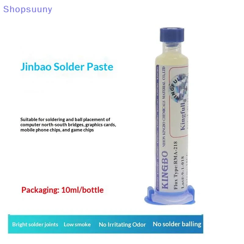 [SU]1Pcs Soldering Flux Lead-Free No-Clean Flux Paste 10cc RMA-218 For Phone Motherboard And PCB Repair For KingBo[SU]