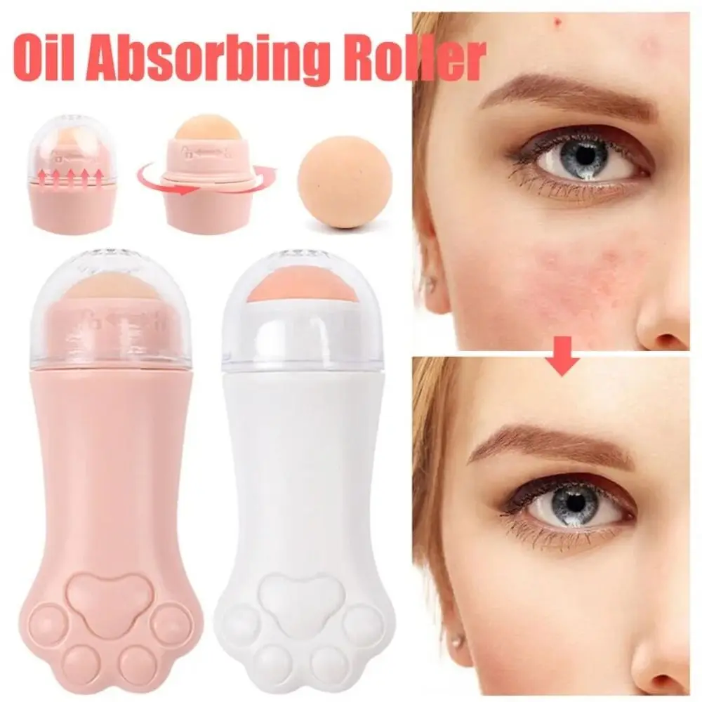 New Cat Paw Volcanic Stone Oil Absorber Washable Removable Facial Oil Massage Ball Skin Care Tools Face Oil Absorbing Roller