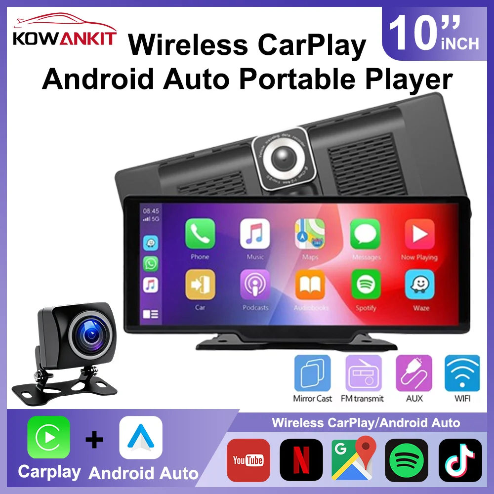 

Universal 10 Inch Car Multimedia Screen Wireless CarPlay Bluetooth for Car Android Auto WIFI Car Portable Digital FM Radio
